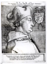 Portræt af Albert, kardinalkurfyrste af Mainz, 1523